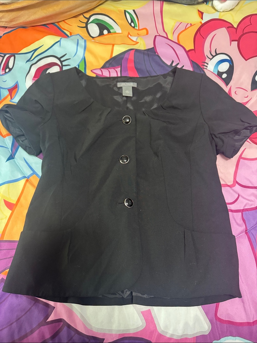 Black Short Sleeved Button Shirt- Suit Like